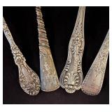 Set of 4 Sterling Silver Spoons with Ornate Patterns