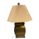 Vintage Brass Table Lamp with Pleated Shade