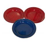 Vintage Enamel Plates, Bowls, and Mugs