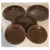 Set of 5 Mary Anderson Handmade Pottery Plates