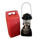 Lantern, Coolers and Water Jugs by Coleman and Igloo