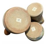 Handmade Pottery Pot, Sugar Dish, and Creamer Pitcher Set