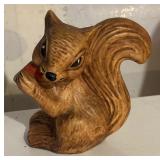 Vintage Squirrel and Tree Stump Ceramic Cookie Jar