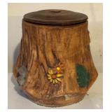 Vintage Squirrel and Tree Stump Ceramic Cookie Jar