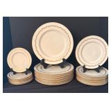Lenox Golden Wreath China Dinnerware Set with Plates, Cups, and Saucers
