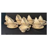 Lenox Golden Wreath China Dinnerware Set with Plates, Cups, and Saucers