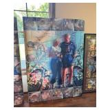 2 Large Tennis Canvases 1 Glass framed portrait & a 6ft Christmas Tree 2 Large Tennis Canvases 1 Glass framed portrait & a 6ft Christmas Tree