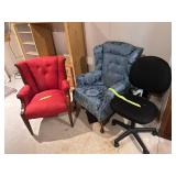 3 Chairs - 2 accent chairs & 1 office chair 3 Chairs - 2 accent chairs & 1 office chair