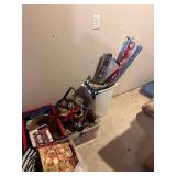 Large Lot - 7 Bins of Christmas Decorations, Wrapping Paper, Gift Bags and Bows. Approximately 20 bins of Quilting items, quilt material, shelving, blankets, quilting tools ect Large Lot - 7 Bins of Christmas Decorations, Wrapping Paper, Gift Bags and Bows. Approximately 20 bins of Quilting items, quilt material, shelving, blankets, quilting tools ect