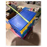 Large Lot - 7 Bins of Christmas Decorations, Wrapping Paper, Gift Bags and Bows. Approximately 20 bins of Quilting items, quilt material, shelving, blankets, quilting tools ect Large Lot - 7 Bins of Christmas Decorations, Wrapping Paper, Gift Bags and Bows. Approximately 20 bins of Quilting items, quilt material, shelving, blankets, quilting tools ect