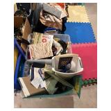 Large Lot - 7 Bins of Christmas Decorations, Wrapping Paper, Gift Bags and Bows. Approximately 20 bins of Quilting items, quilt material, shelving, blankets, quilting tools ect Large Lot - 7 Bins of Christmas Decorations, Wrapping Paper, Gift Bags and Bows. Approximately 20 bins of Quilting items, quilt material, shelving, blankets, quilting tools ect