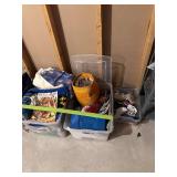 Large Lot - 7 Bins of Christmas Decorations, Wrapping Paper, Gift Bags and Bows. Approximately 20 bins of Quilting items, quilt material, shelving, blankets, quilting tools ect Large Lot - 7 Bins of Christmas Decorations, Wrapping Paper, Gift Bags and Bows. Approximately 20 bins of Quilting items, quilt material, shelving, blankets, quilting tools ect
