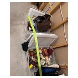 Large Lot - 7 Bins of Christmas Decorations, Wrapping Paper, Gift Bags and Bows. Approximately 20 bins of Quilting items, quilt material, shelving, blankets, quilting tools ect Large Lot - 7 Bins of Christmas Decorations, Wrapping Paper, Gift Bags and Bows. Approximately 20 bins of Quilting items, quilt material, shelving, blankets, quilting tools ect