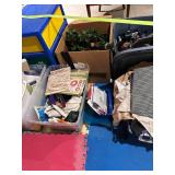 Large Lot - 7 Bins of Christmas Decorations, Wrapping Paper, Gift Bags and Bows. Approximately 20 bins of Quilting items, quilt material, shelving, blankets, quilting tools ect Large Lot - 7 Bins of Christmas Decorations, Wrapping Paper, Gift Bags and Bows. Approximately 20 bins of Quilting items, quilt material, shelving, blankets, quilting tools ect