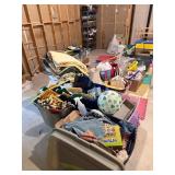 Large Lot - 7 Bins of Christmas Decorations, Wrapping Paper, Gift Bags and Bows. Approximately 20 bins of Quilting items, quilt material, shelving, blankets, quilting tools ect Large Lot - 7 Bins of Christmas Decorations, Wrapping Paper, Gift Bags and Bows. Approximately 20 bins of Quilting items, quilt material, shelving, blankets, quilting tools ect