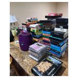 Large Lot - Movies, DVDs, glassware, Barstools, Chair, Nintendo Wi Fit, Shot Glasses, 2 small lamps, holiday decorations and more. Large Lot - Movies, DVDs, glassware, Barstools, Chair, Nintendo Wi Fit, Shot Glasses, 2 small lamps, holiday decorations and more.