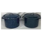 Large Collection of Blue Enamelware