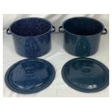 Large Collection of Blue Enamelware