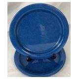 Large Collection of Blue Enamelware