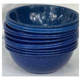 Large Collection of Blue Enamelware
