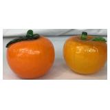 Vintage Fruit Decor Bundle - Includes: Glass: Purple Grape Cluster, 1 Red Apple, and 2 Oranges Ceramic: 2 Apples