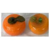 Vintage Fruit Decor Bundle - Includes: Glass: Purple Grape Cluster, 1 Red Apple, and 2 Oranges Ceramic: 2 Apples