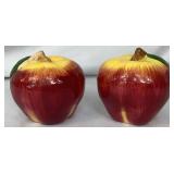 Vintage Fruit Decor Bundle - Includes: Glass: Purple Grape Cluster, 1 Red Apple, and 2 Oranges Ceramic: 2 Apples