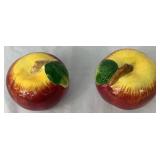 Vintage Fruit Decor Bundle - Includes: Glass: Purple Grape Cluster, 1 Red Apple, and 2 Oranges Ceramic: 2 Apples