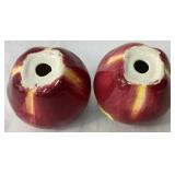 Vintage Fruit Decor Bundle - Includes: Glass: Purple Grape Cluster, 1 Red Apple, and 2 Oranges Ceramic: 2 Apples