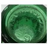 Vintage Green Glass Decanter with Stopper and 6 Glasses