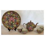 Thousand Flowers Porcelain Chinese Tea Set - 6 Pieces Thousand Flowers Porcelain Chinese Tea Set - 6 Pieces