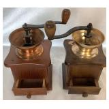 Collection of 4 Hand Crank Coffee Grinders