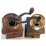 Collection of 4 Hand Crank Coffee Grinders