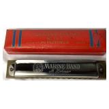 Vintage M. Hihner Marine Band Harmonica No. 365 and M. Horner Auto Valve Harp Harmonica
