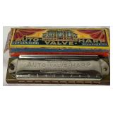 Vintage M. Hihner Marine Band Harmonica No. 365 and M. Horner Auto Valve Harp Harmonica