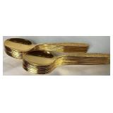 Goldtone Silverware Set by Rogers Cutlery Co. IS - Golden Spring Garden Pattern