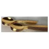 Goldtone Silverware Set by Rogers Cutlery Co. IS - Golden Spring Garden Pattern