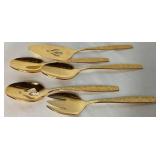 Goldtone Silverware Set by Rogers Cutlery Co. IS - Golden Spring Garden Pattern