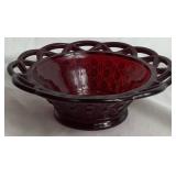 Imperial Carnival Glass Sunset Ruby Bowls and EAPG Ruby Toothpick Holder