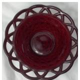 Imperial Carnival Glass Sunset Ruby Bowls and EAPG Ruby Toothpick Holder