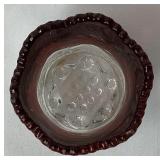 Imperial Carnival Glass Sunset Ruby Bowls and EAPG Ruby Toothpick Holder