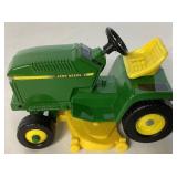 John Deere Die Cast Collectible Bundle of 1912 Ford Model T Delivery Car, John Deere Model 60 Orchard Tractor and John Deere Lawn Mower