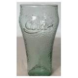Vintage Coca-Cola Green Pebbled Glass 2L Pitcher with 9- 6" Glasses and 1- 7" Glass