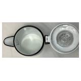 Vintage Scandinavian Kitchenware Collection: Includes- Berggren Enamel Coffee Pot, Berggren Enamel Steamer Pot, Berggren Enamel Pan Decor, and 2 Handpainted Candle Holders Vintage Scandinavian Kitchenware Collection: Includes- Berggren Enamel Coffee Pot, Berggren Enamel Steamer Pot, Berggren Enamel Pan Decor, and 2 Handpainted Candle Holders