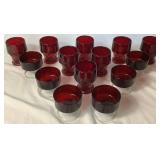 Red Drinkware Assortment - Includes: 8 Ruby Red Georgian Honeycomb Whiskey Tumblers and 6 Vintage French Champagne Glasses from Luminarc Red Drinkware Assortment - Includes: 8 Ruby Red Georgian Honeycomb Whiskey Tumblers and 6 Vintage French Champagne Glasses from Luminarc