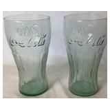 Collection of Assorted Vintage Green Coca-Cola Glasses - 6 -Fluted 6.25", 8 -Tradiitional 4.5", and 2- Traditional 7.75"