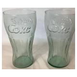 Collection of Assorted Vintage Green Coca-Cola Glasses - 6 -Fluted 6.25", 8 -Tradiitional 4.5", and 2- Traditional 7.75"