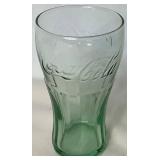 Collection of Assorted Vintage Green Coca-Cola Glasses - 6 -Fluted 6.25", 8 -Tradiitional 4.5", and 2- Traditional 7.75"