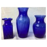 Collection of 8 Cobalt Blue Vases in Assorted Sizes Collection of 8 Cobalt Blue Vases in Assorted Sizes