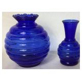 Collection of 8 Cobalt Blue Vases in Assorted Sizes Collection of 8 Cobalt Blue Vases in Assorted Sizes